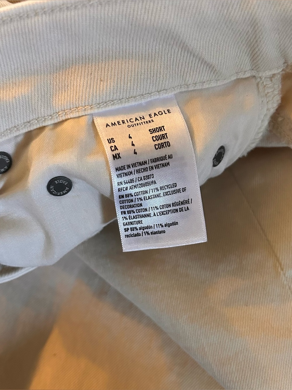 AE Stretch Barrel Jean, ecru denim, size 4 - Picture 6 of 8